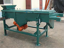 碳鋼加裝料斗的雙層直線振動篩。