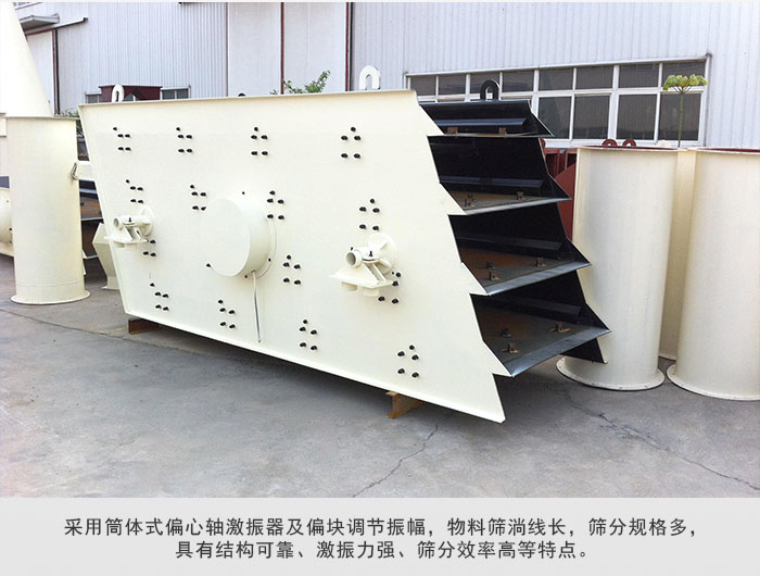 圓振動篩 采用筒體式偏心軸激振器及偏心塊調節振幅。